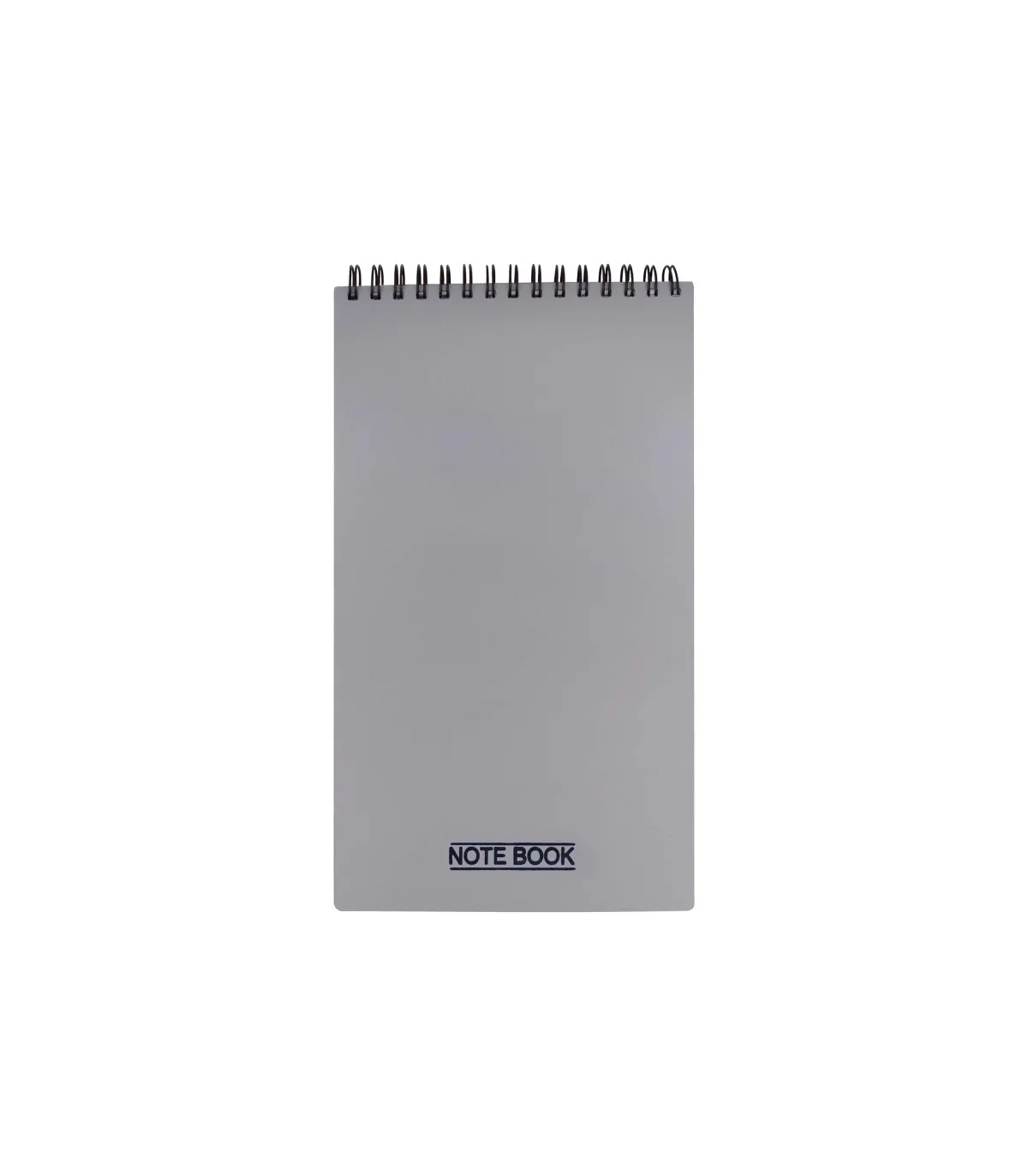 دفتر یادداشت یک خط مهندسی جلد PP فنر دوبل از بالا 80 برگ - 23 × 13 cm نقره ای پاپکو