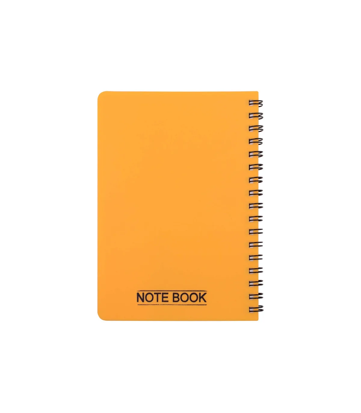 دفتر یادداشت یک خط جلد PP مات فنر دوبل 60 برگ 15 × 10/5 cm زرد پاپکو