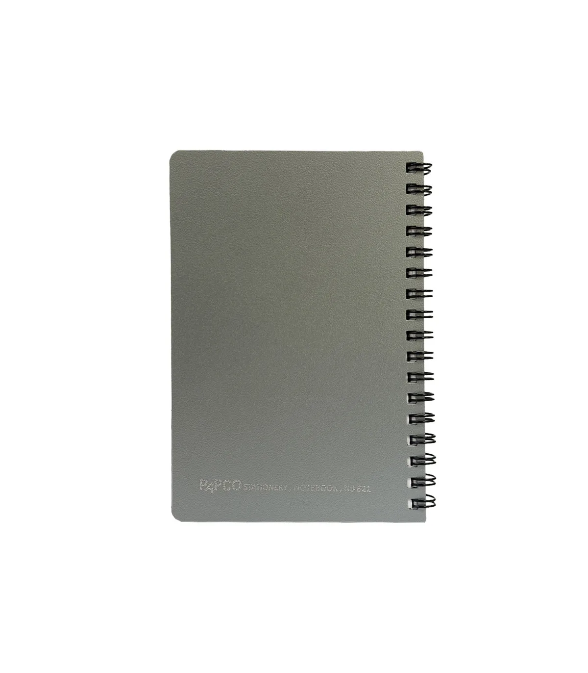 دفتر یادداشت یک خط جلد PP مات فنر دوبل 60 برگ 15 × 10/5 cm نقره ای پاپکو