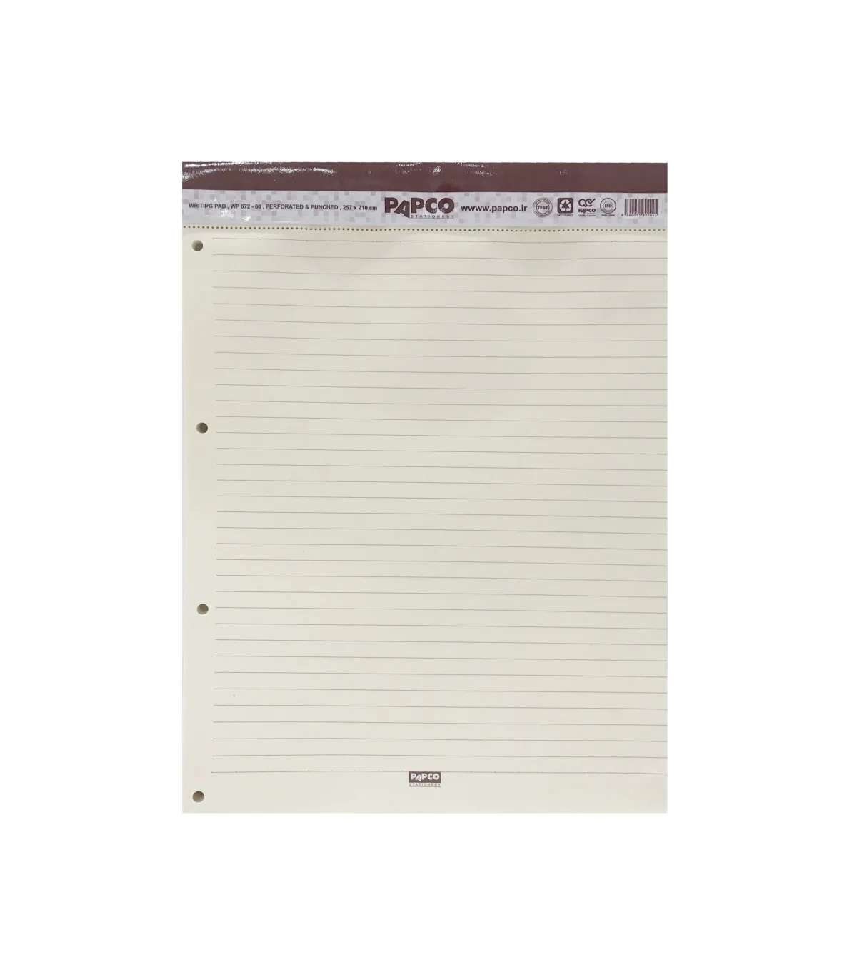 کاغذ یادداشت یک خط مدیریتی 60 برگ - 20.8 × 28.4 cm کرم پاپکو