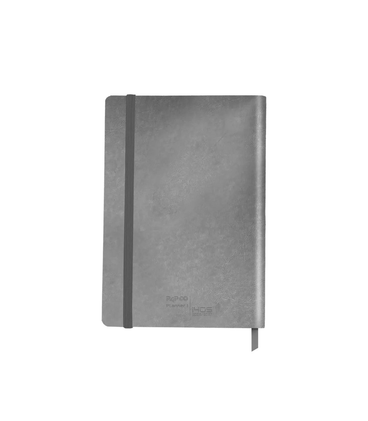 دفتر برنامه ریزی پلنر 1 جلد سخت 12 ماهه/ 1 هفته در 2 صفحه - 21 × 15/5 cm نقره ای پاپکو