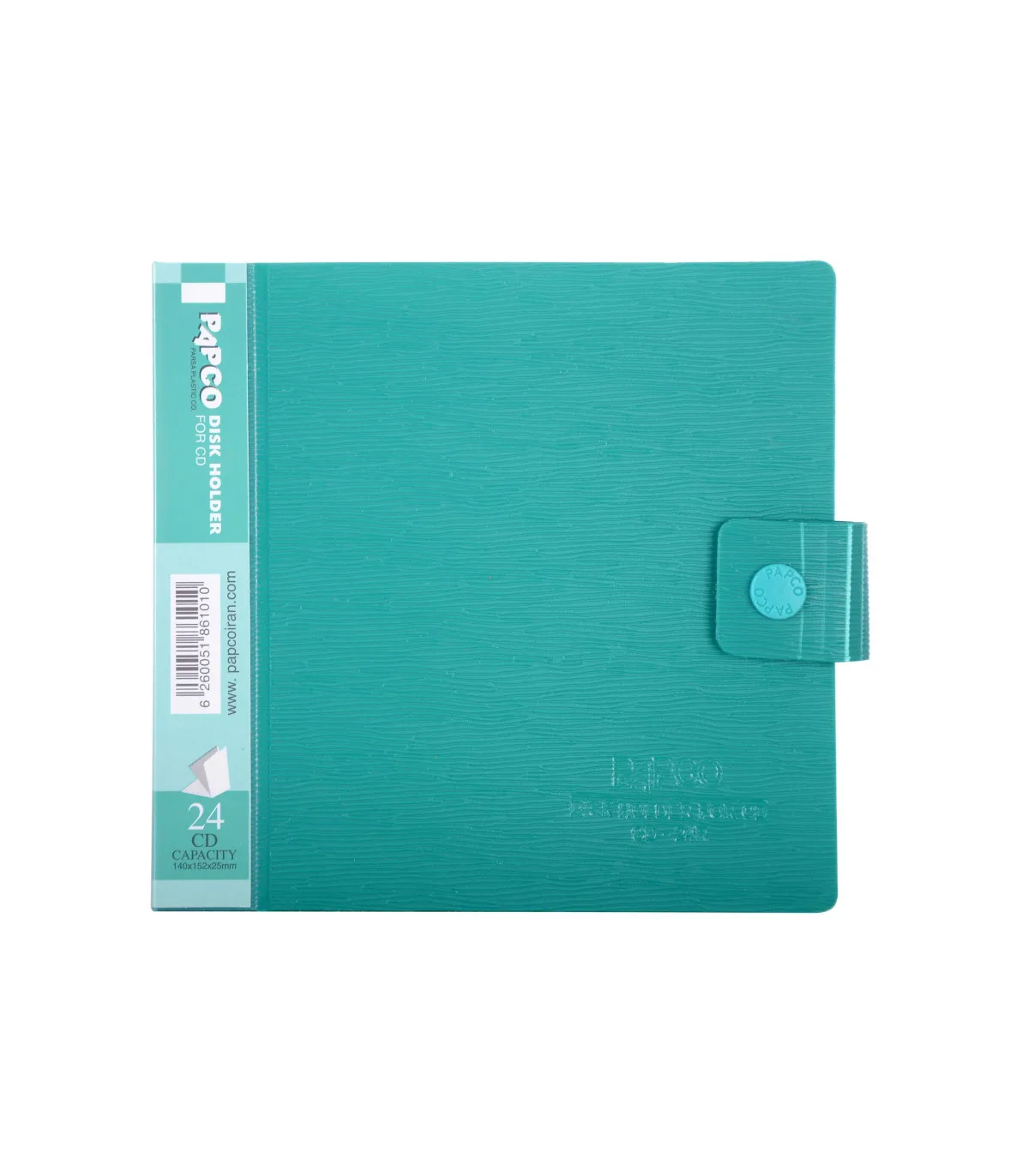 آلبوم نگهدارنده CD/DVD/Blue - ray 24 عددی - جلد PP دکمه دار سبز روشن پاپکو