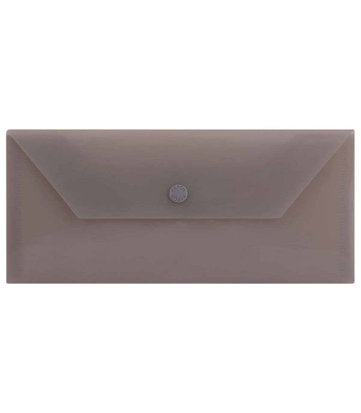 پاکت نامه دکمه دار PP شفاف 10/5 × 23/7 cm طوسی پاپکو