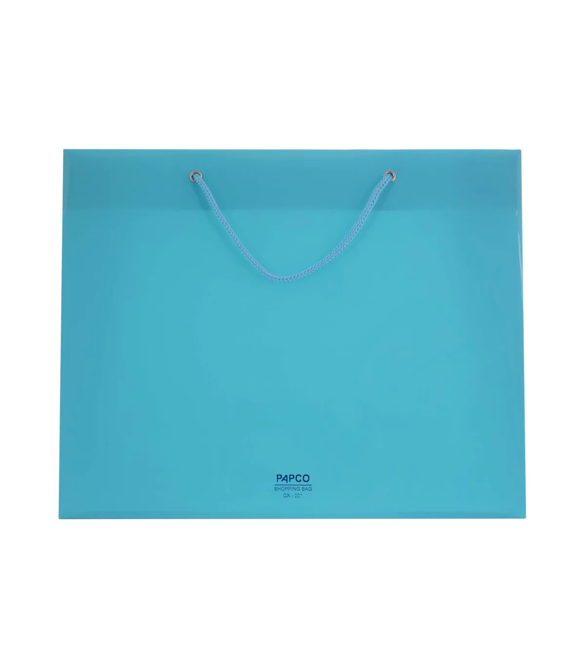 ساک دستی PP متوسط افقی – 26 × 33 cm عطف 10 فیروزه ای پاپکو