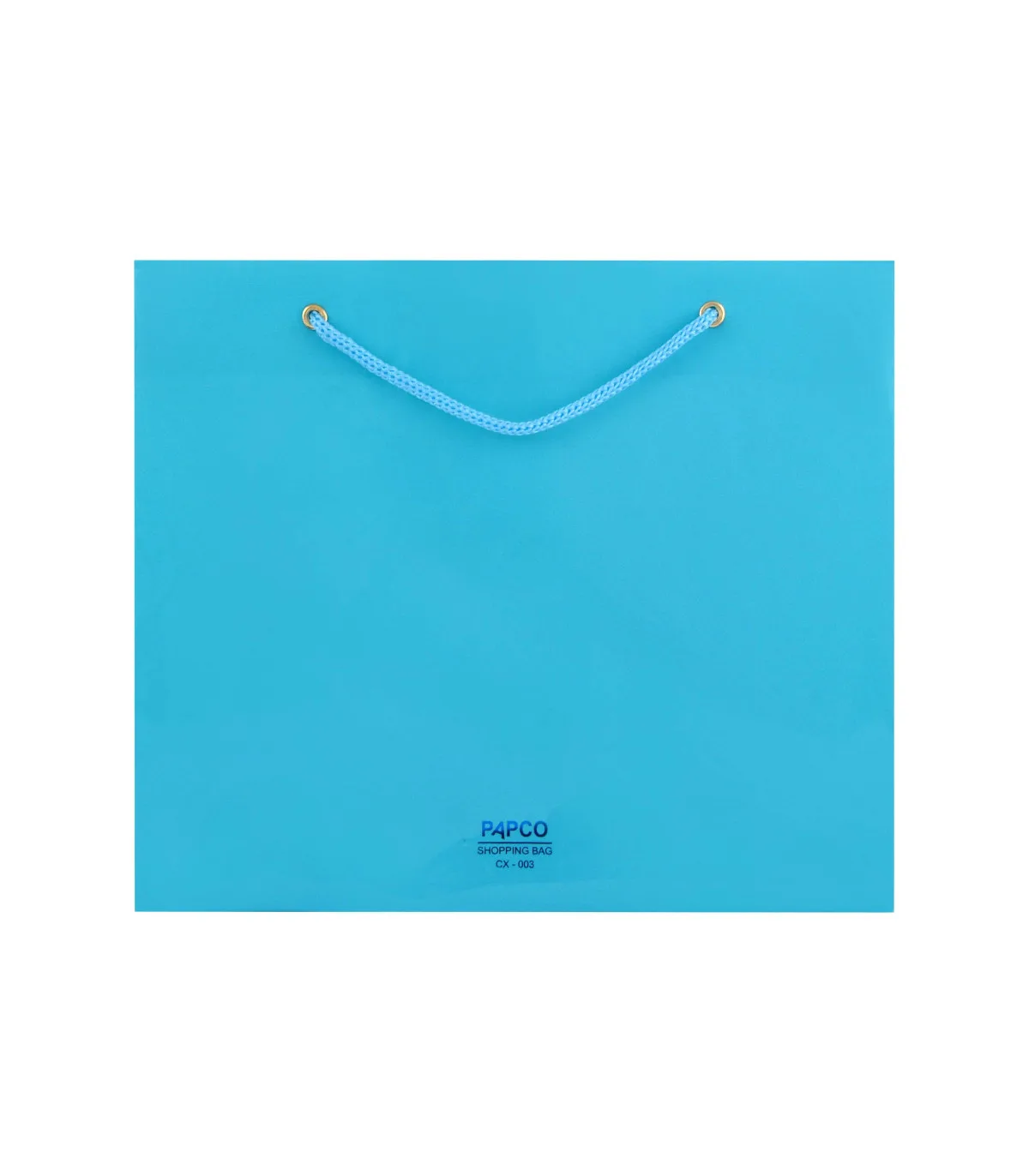 ساک دستی PP متوسط افقی – 33 × 27 cm عطف 10 فیروزه ای پاپکو