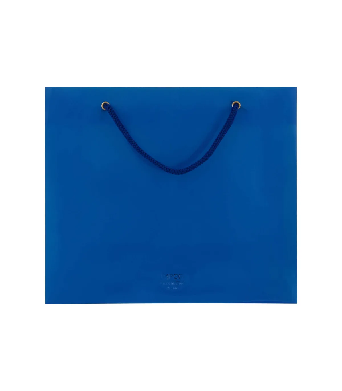 ساک دستی PP متوسط افقی – 33 × 27 cm عطف 10 آبی پاپکو
