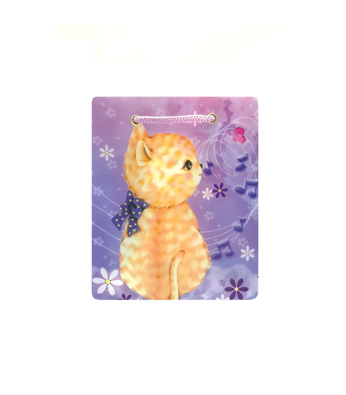 ساک دستی PP طرح دار متوسط عمودی - 18 × 15 cm عطف 9 CAT-02 پاپکو
