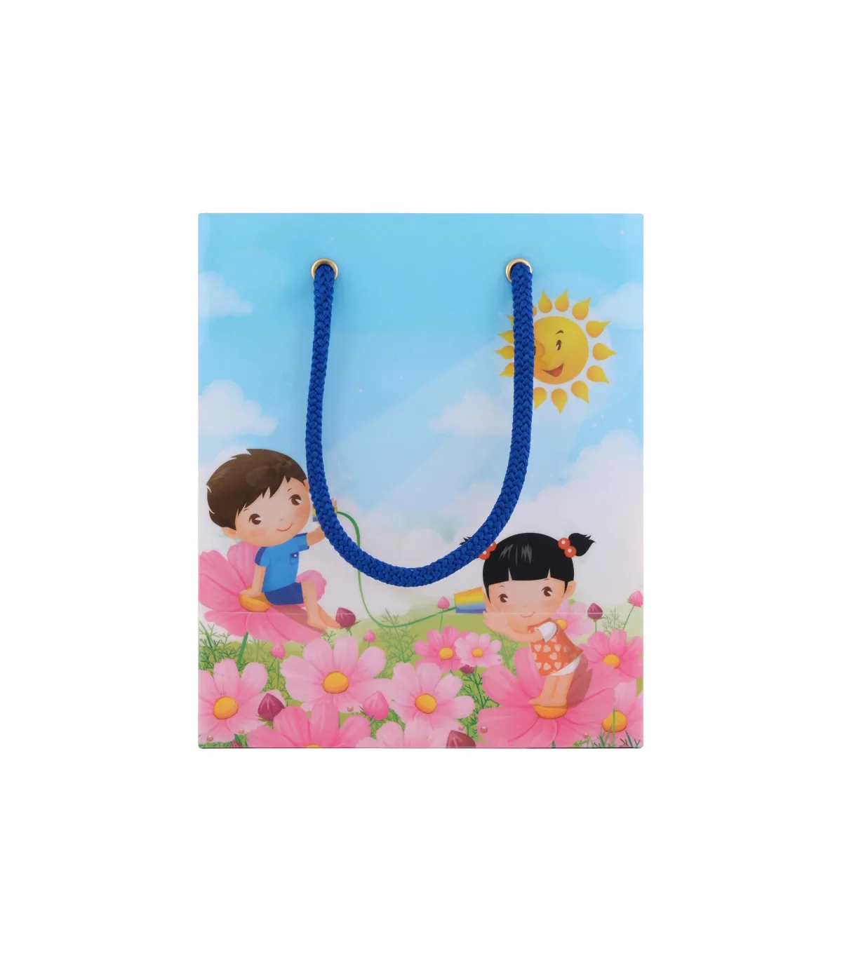 ساک دستی PP طرح دار متوسط عمودی - 18 × 15 cm عطف 9 KDR-14 پاپکو