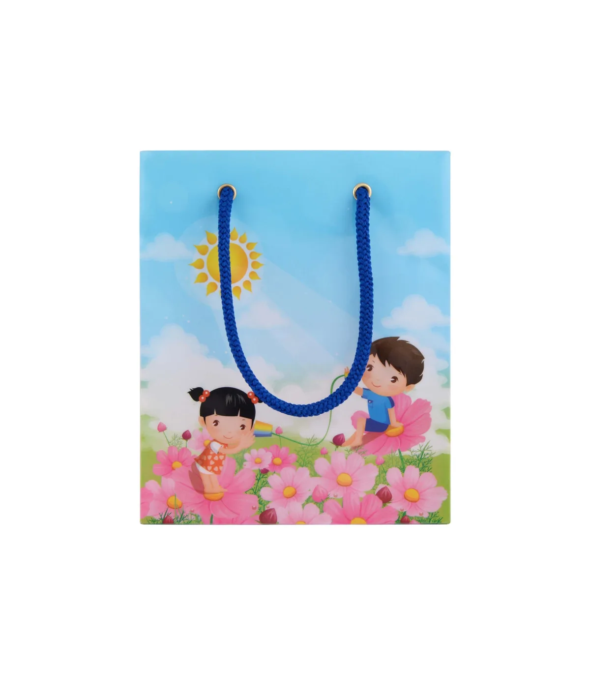 ساک دستی PP طرح دار متوسط عمودی - 18 × 15 cm عطف 9 KDR-14 پاپکو