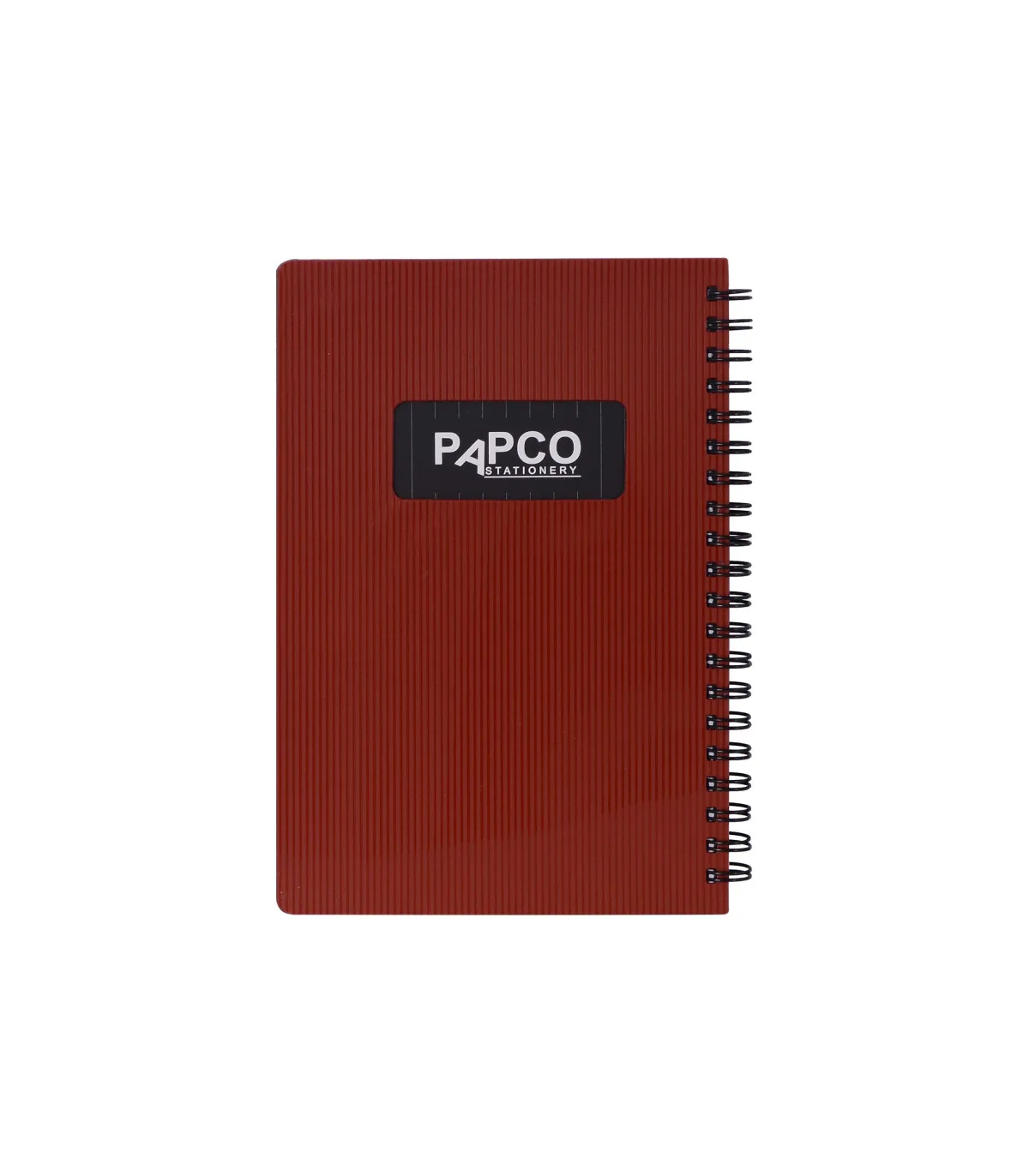 دفتر یادداشت یک خط جلد PP متالیک فنر دوبل 100 برگ - 18 × 12 cm قهوه ای پاپکو