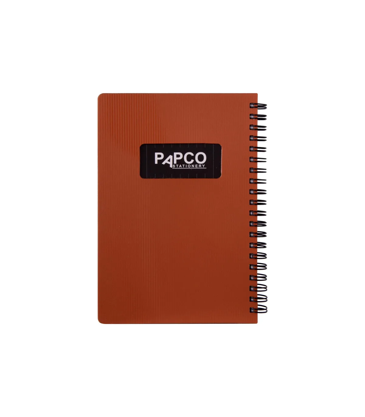 دفتر یادداشت یک خط جلد PP متالیک فنر دوبل 100 برگ - 18 × 12 cm مسی پاپکو