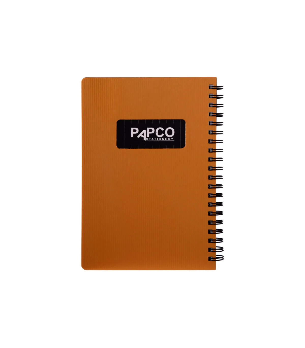 دفتر یادداشت یک خط جلد PP متالیک فنر دوبل 100 برگ - 18 × 12 cm طلایی پاپکو