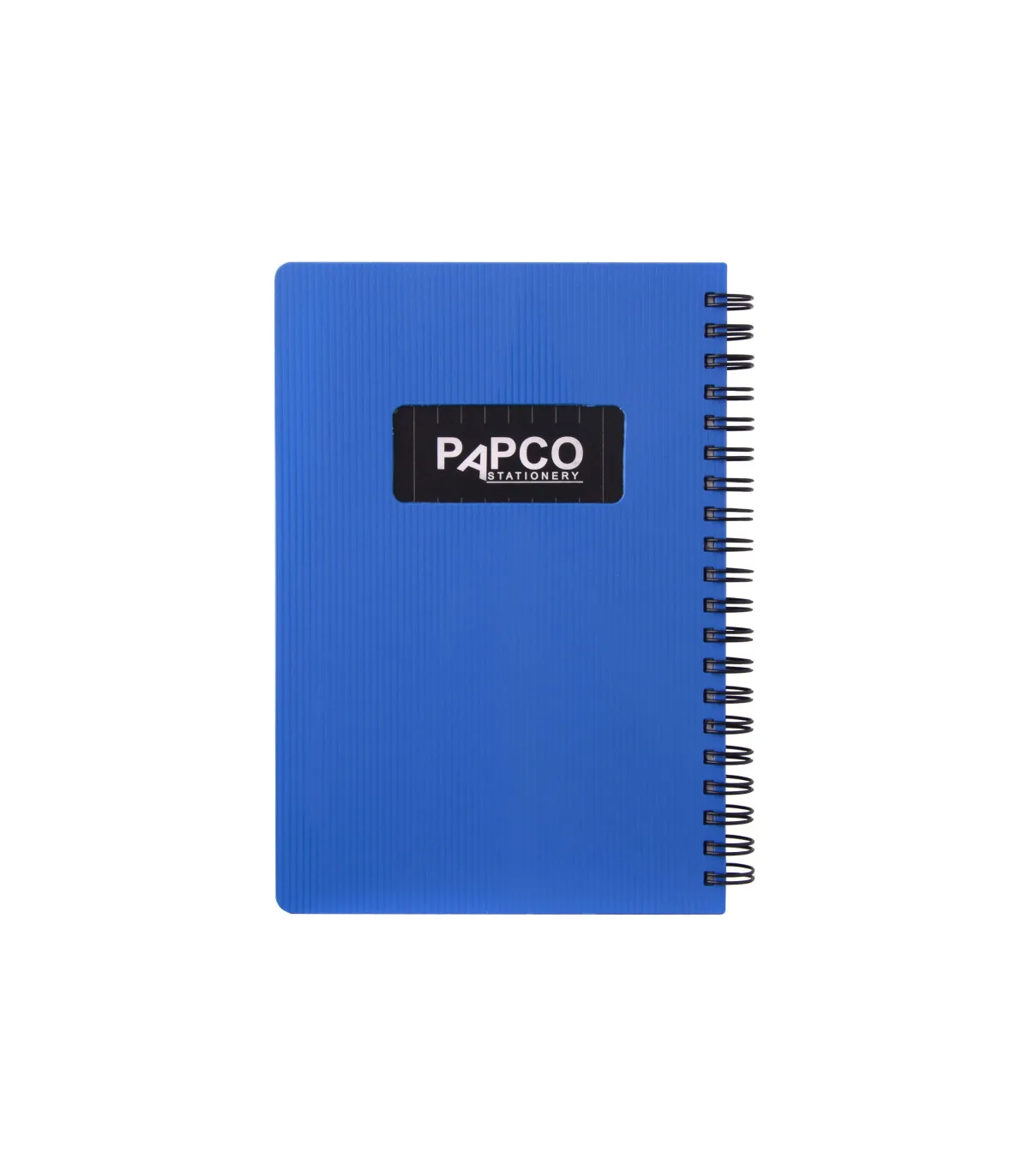 دفتر یادداشت یک خط جلد PP متالیک فنر دوبل 100 برگ - 18 × 12 cm آبی پاپکو