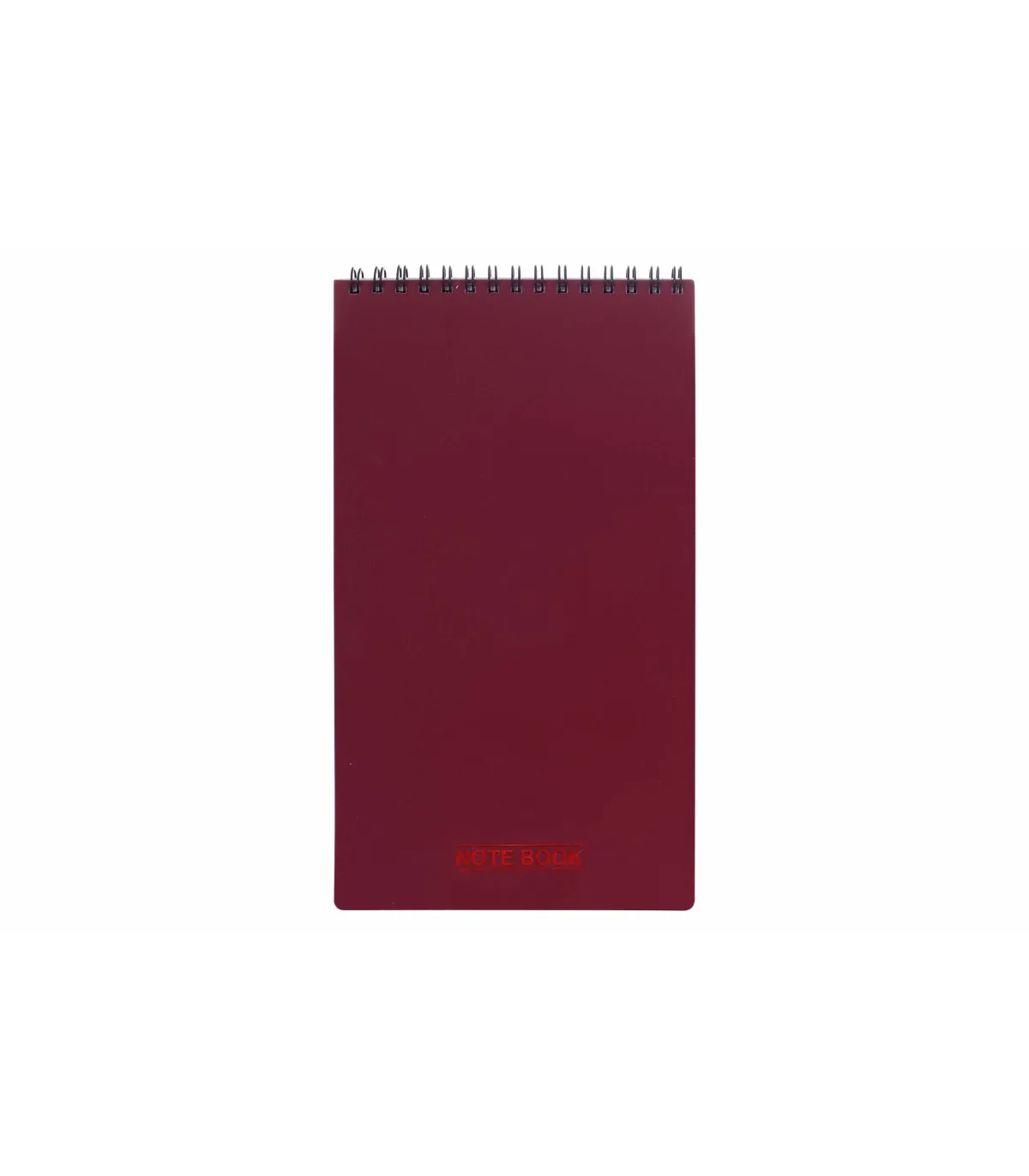دفتر یادداشت یک خط مهندسی جلد PP فنر دوبل از بالا 80 برگ - 23 × 13 cm زرشکی پاپکو