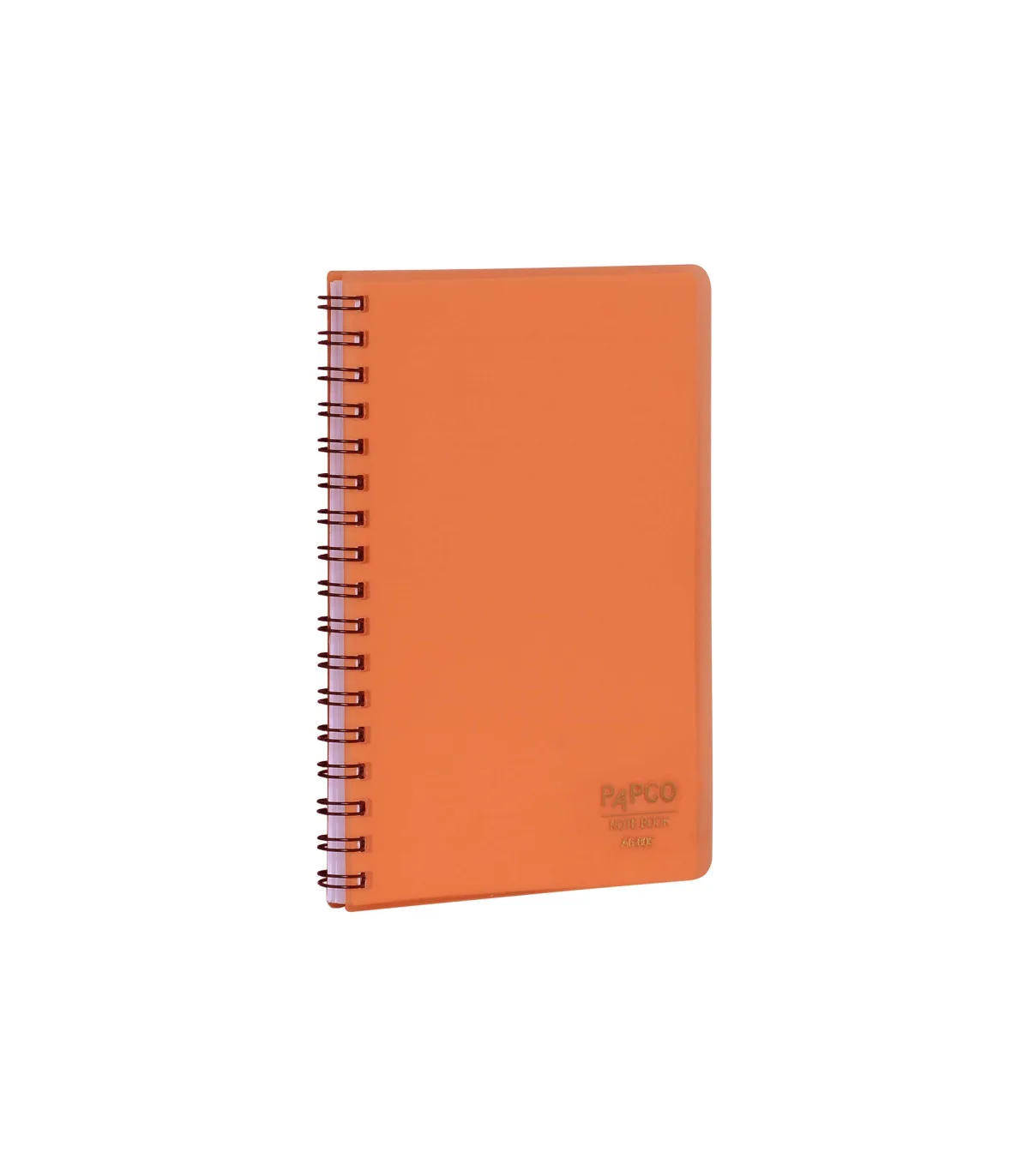دفتر یادداشت یک خط جلد PP شفاف فنر دوبل 60 برگ 15 × 10/5 cm نارنجی پاپکو