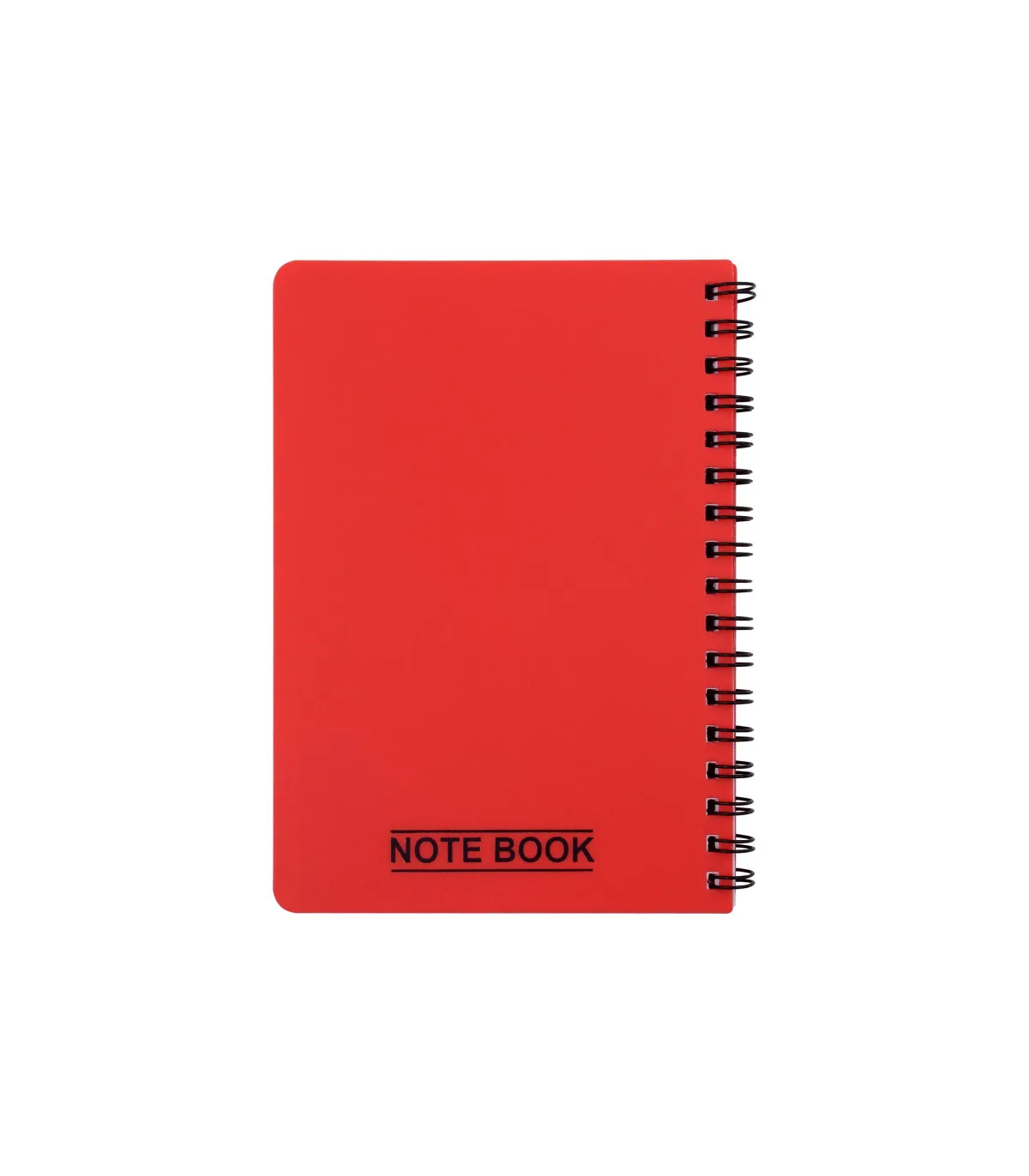 دفتر یادداشت یک خط جلد PP مات فنر دوبل 60 برگ 15 × 10/5 cm قرمز پاپکو