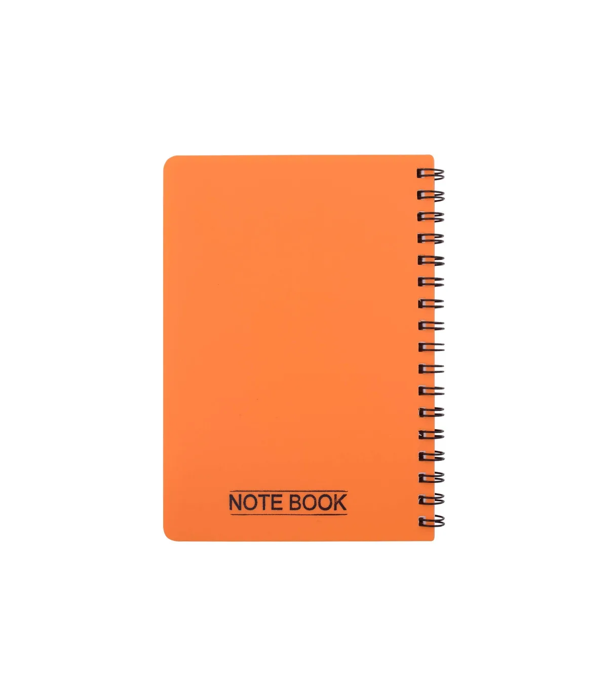 دفتر یادداشت یک خط جلد PP مات فنر دوبل 60 برگ 15 × 10/5 cm زرد پرتقالی پاپکو