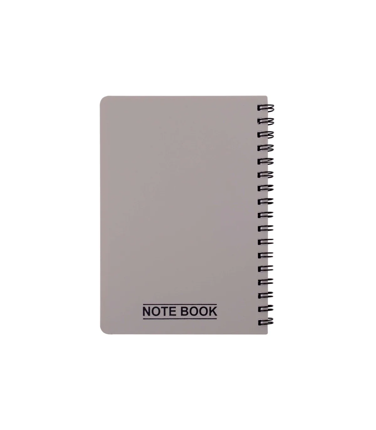 دفتر یادداشت یک خط جلد PP مات فنر دوبل 60 برگ 15 × 10/5 cm طوسی روشن پاپکو