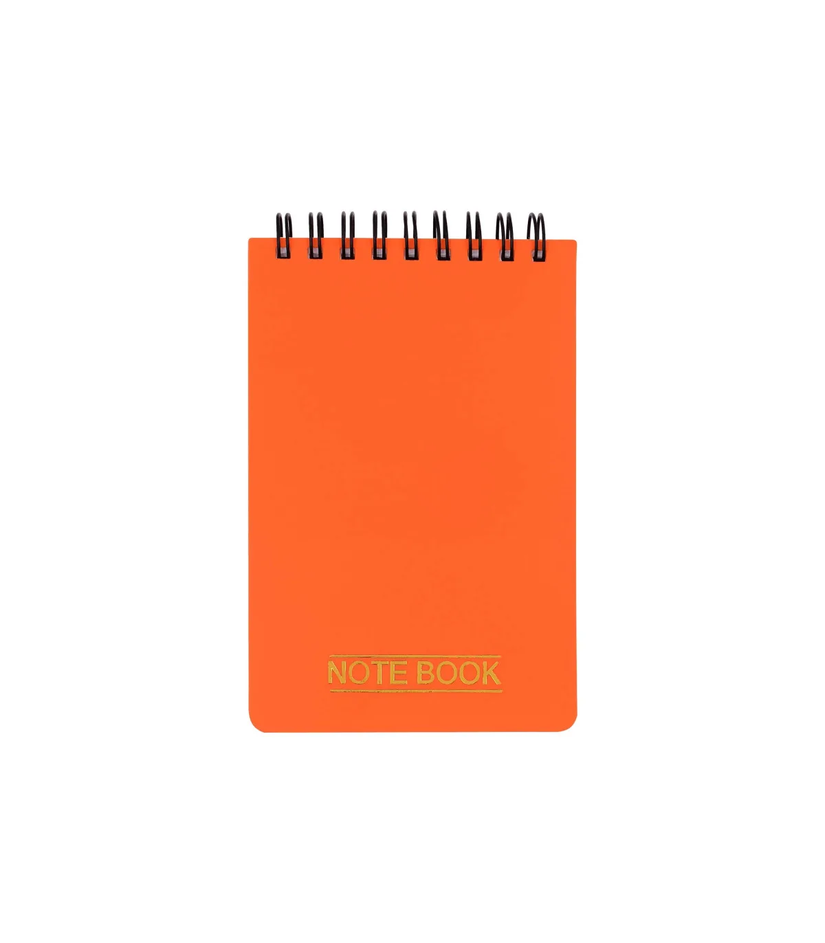 دفتر یادداشت یک خط جلد PP مات فنر دوبل از بالا 100 برگ - 12/7 × 8/6 cm زرد پرتقالی پاپکو