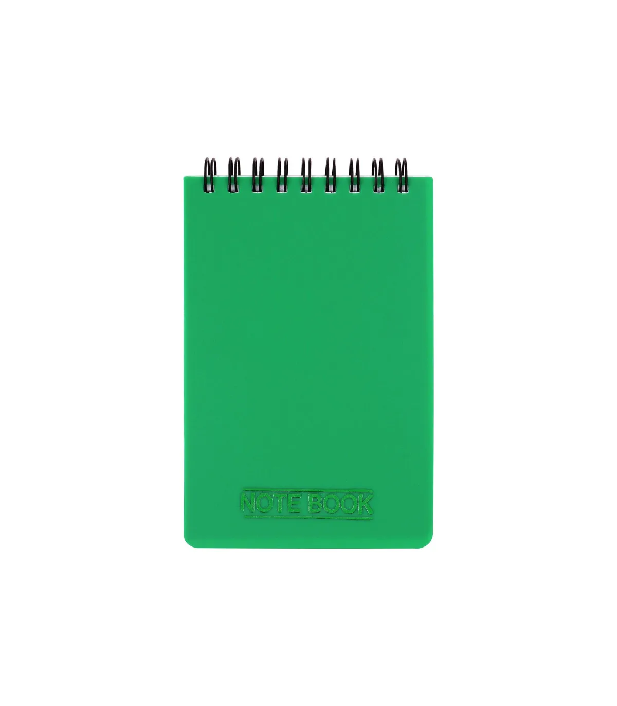 دفتر یادداشت یک خط جلد PP مات فنر دوبل از بالا 100 برگ - 12/7 × 8/6 cm سبز روشن پاپکو