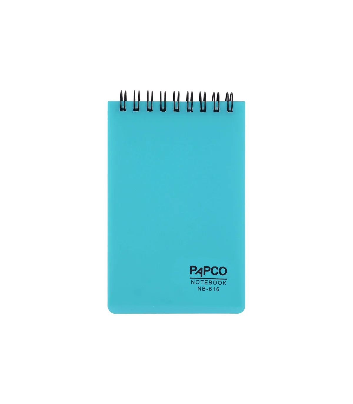 دفتر یادداشت یک خط جلد PP مات فنر دوبل از بالا 100 برگ - 12/7 × 8/6 cm فیروزه ای پاپکو