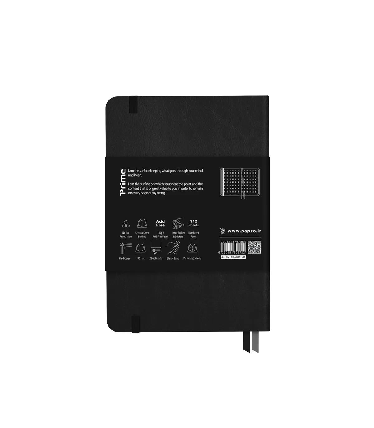دفتر پرایم جلدسخت نقطه دارشماره دار A6 900 پاپکو