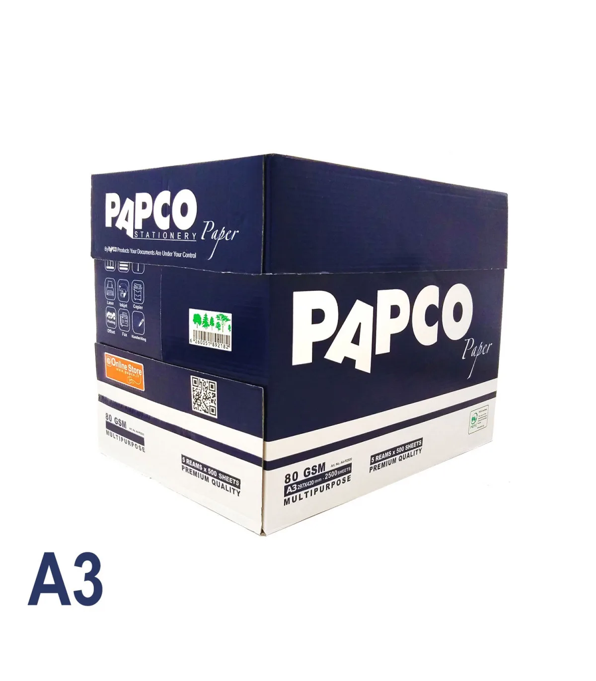 کاغذ A3 پریمیوم (بسته 5 عددی) پاپکو