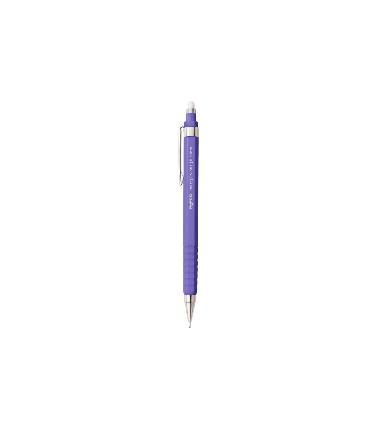 اتود (مداد نوکی) 0.5 میلی متری با پاک کن چرخشی بنفش پاپکو