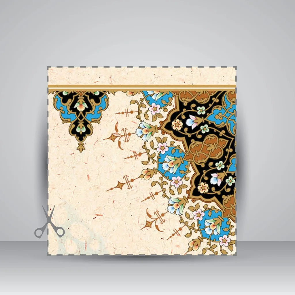 کاغذ ابر و باد تذهیب دار کد 904، سایز 50*35 cm (بسته 10 عددی) — انتشارات یساولی