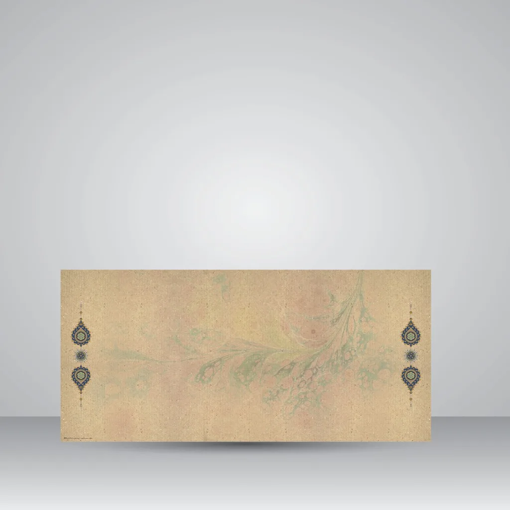 کاغذ ابر و باد تذهیب دار کد 913، سایز 70*33 cm (بسته 10 عددی)