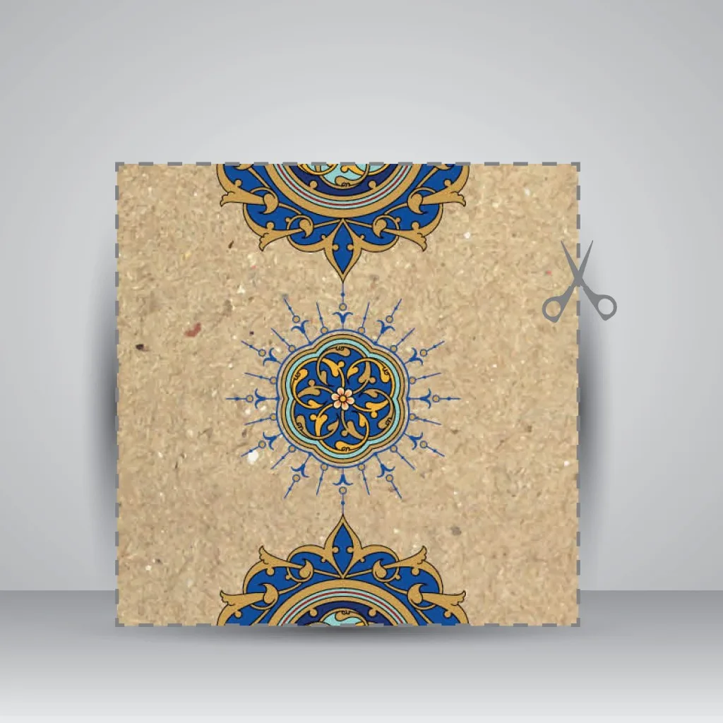 کاغذ ابر و باد تذهیب دار کد 913، سایز 70*33 cm (بسته 10 عددی) — انتشارات یساولی