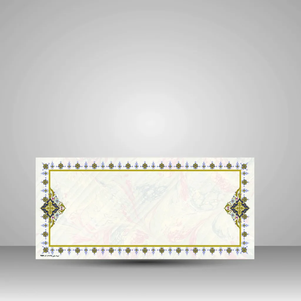 کاغذ ابر و باد تذهیب دار، 35*16 cm، کد 684 (بسته 10 عددی)
