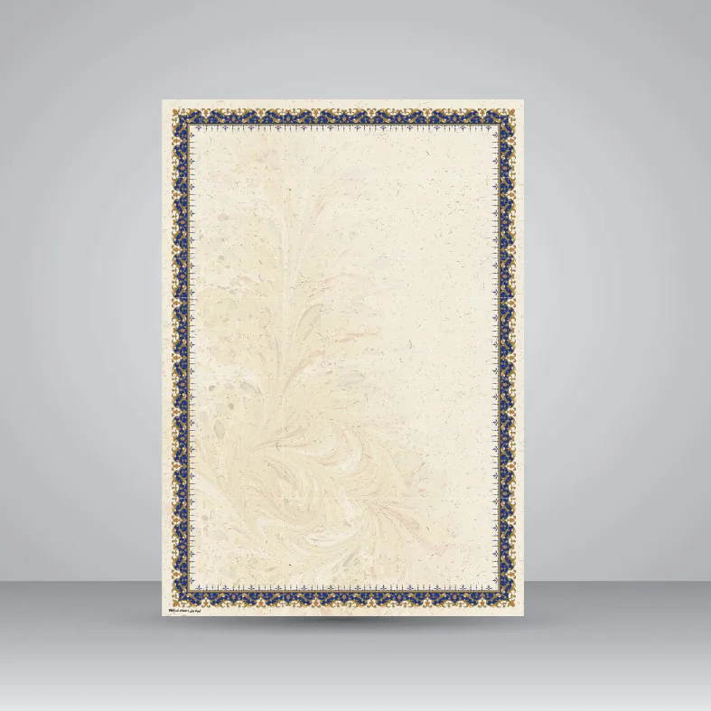 کاغذ ابر و باد تذهیب دار، کد 865، سایز 50*35 cm (بسته 50 عددی)