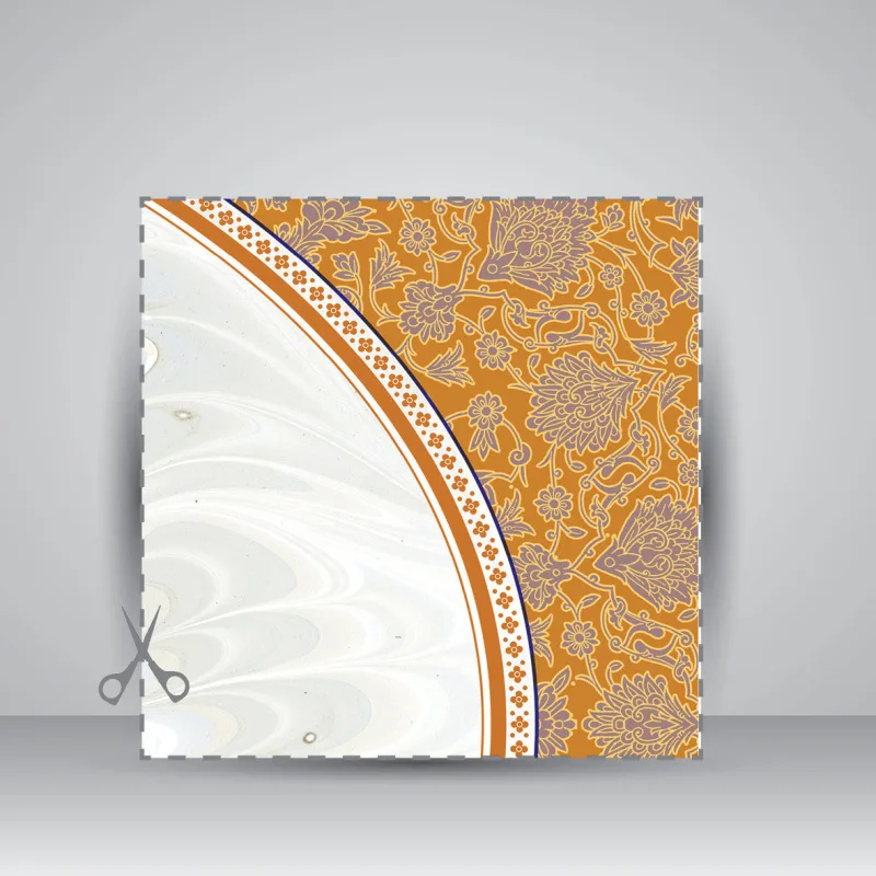 کاغذ ابر و باد تذهیب دار چاپی کد 602، 50*35 cm (بسته 10 عددی) — انتشارات یساولی