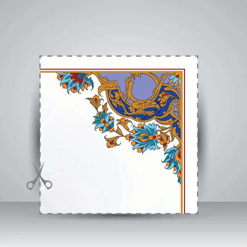 کاغذ ابر و باد تذهیب دار چاپی کد 615، 35*16 cm (بسته 10 عددی) — انتشارات یساولی