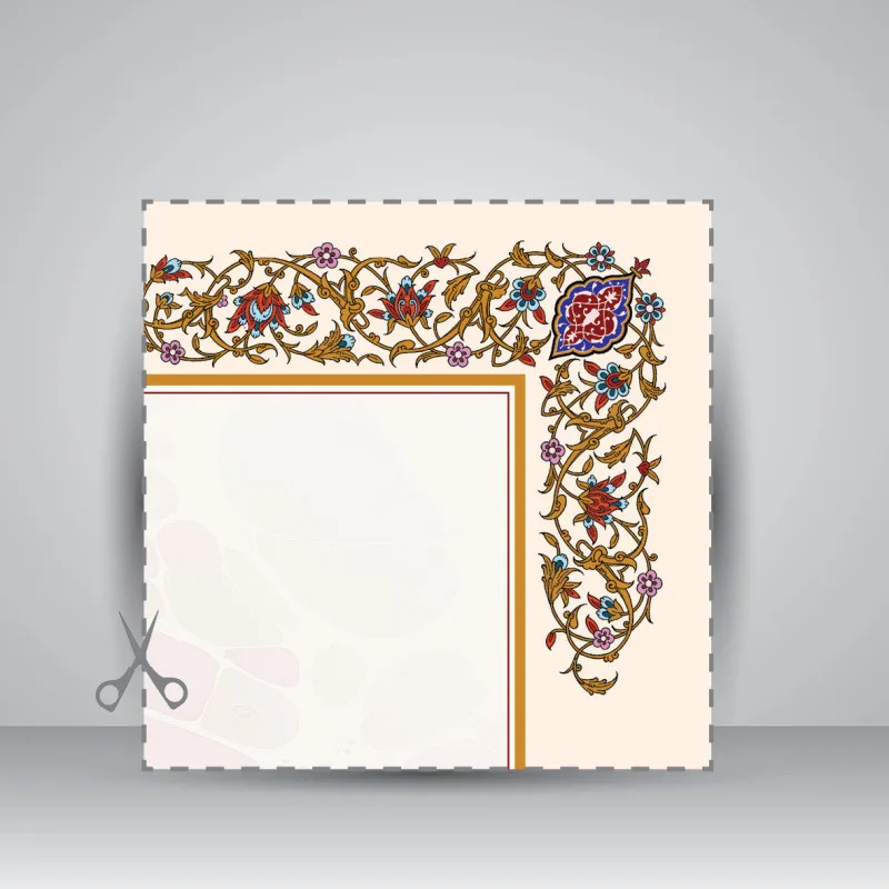 کاغذ ابر و باد تذهیب دار کد 603، 50*35 cm (بسته 10 عددی) — انتشارات یساولی