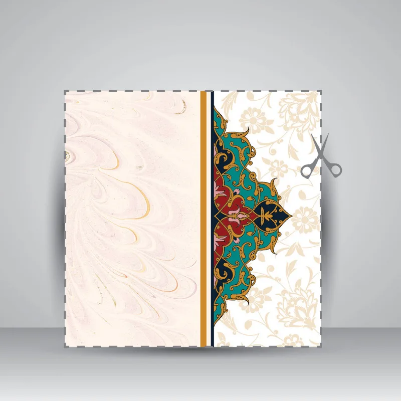 کاغذ ابر و باد تذهیب دار کد 604، 50*35 cm (بسته 10 عددی) — انتشارات یساولی