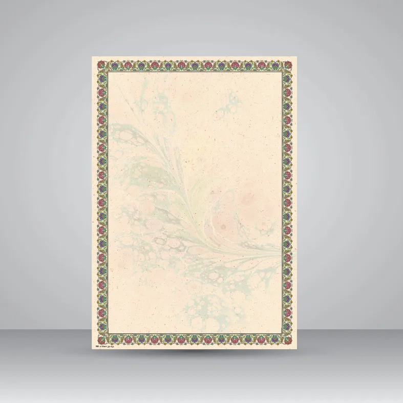 کاغذ ابر و باد تذهیب دار کد 861، 50*35 cm (بسته 50 عددی)