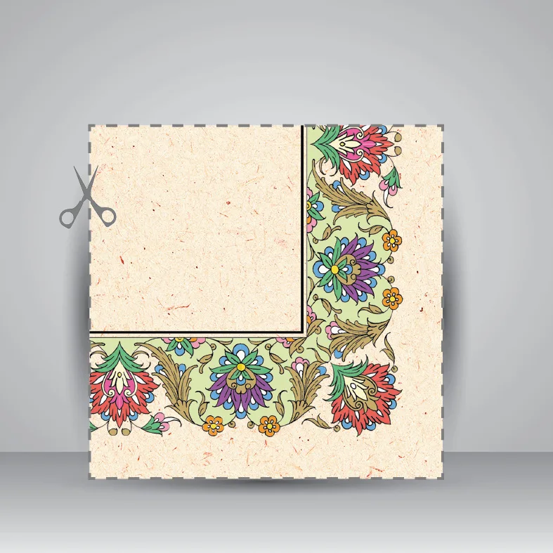 کاغذ ابر و باد تذهیب دار کد 861، 50*35 cm (بسته 50 عددی) — انتشارات یساولی