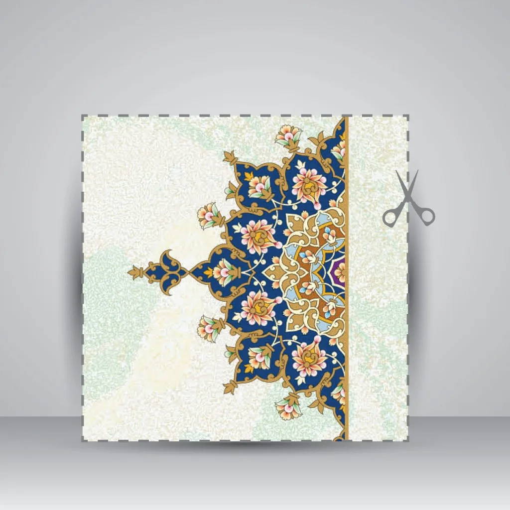 کاغذ ابر و باد تذهیب دار کد 921، سایز 70*33 cm (بسته 10 عددی) — انتشارات یساولی