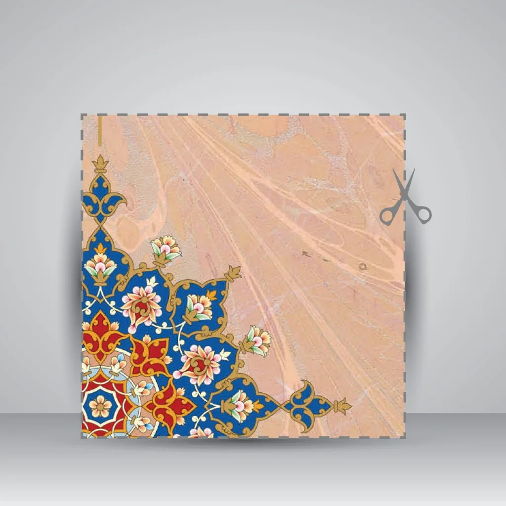 کاغذ ابر و باد تذهیب دار کد 923، سایز 70*33 cm (بسته 10 عددی) — انتشارات یساولی