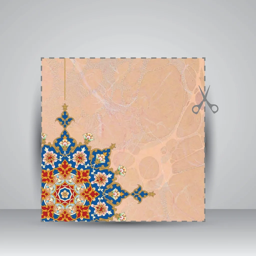 کاغذ ابر و باد تذهیب دار کد 924، سایز 70*16 cm (بسته 10 عددی) — انتشارات یساولی