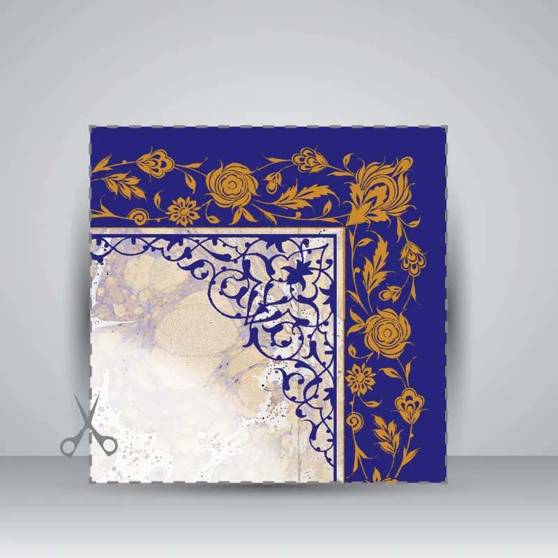 کاغذ تذهیب ابر و باد چاپی کد 614، 35*16 cm (بسته 10 عددی) — انتشارات یساولی