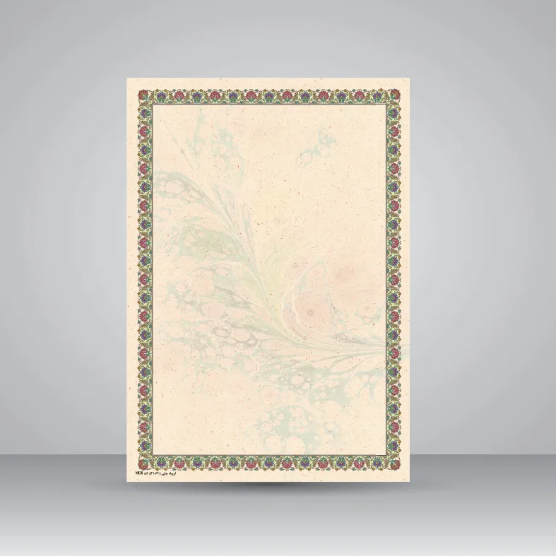 کاغذ تذهیب ابر و باد چاپی، 30*21 A4) cm) کد 876 (بسته 10 عددی)