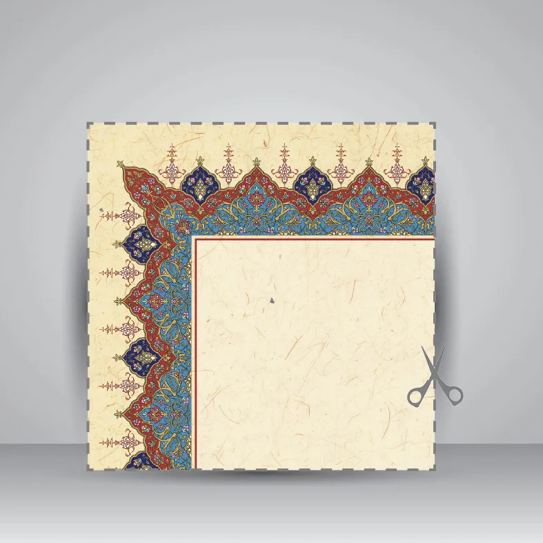 کاغذ تذهیب دار چاپی ، کد 880، سایز 35*25 cm (بسته 50 عددی) — انتشارات یساولی