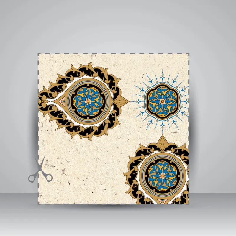 کاغذ تذهیب دار چاپی کد 840، 50*35 cm (بسته 10 عددی) — انتشارات یساولی