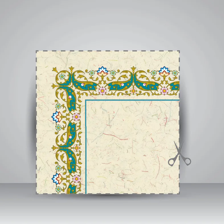 کاغذ تذهیب دار چاپی کد 883، 50*23 cm (بسته 10 عددی) — انتشارات یساولی