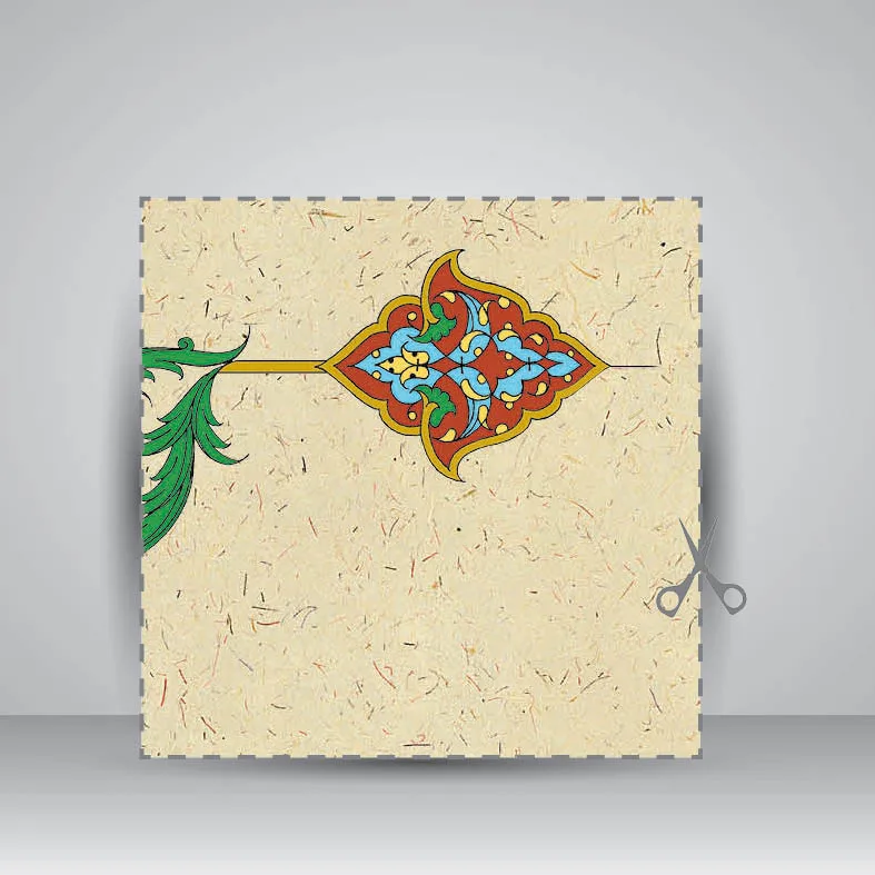 کاغذ تذهیب دار چاپی کد 885، 35*16 cm‌ (بسته 50 عددی) — انتشارات یساولی
