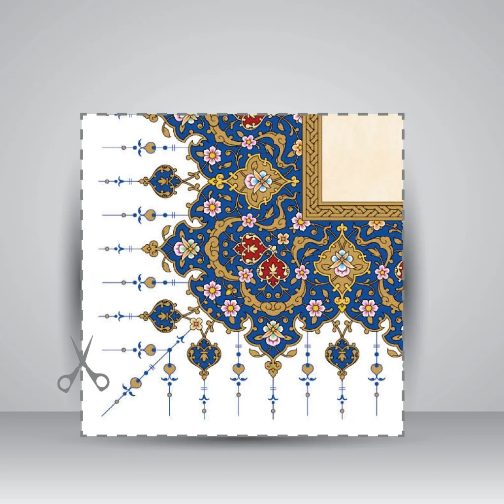 کاغذ تذهیب دار چاپی کد 915، سایز 70*50 cm (بسته 30 عددی) — انتشارات یساولی