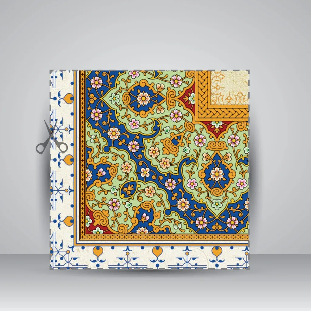 کاغذ تذهیب دار چاپی کد 954، سایز 70*50 cm (بسته 30 عددی) — انتشارات یساولی